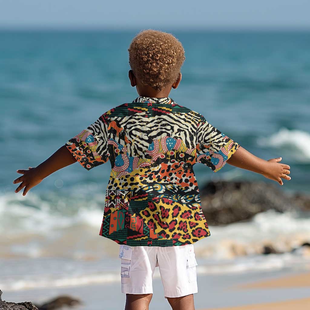 African Wildlife Kid Hawaiian Shirt Animal Pattern