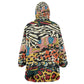African Wildlife KId Wearable Blanket Hoodie Animal Pattern