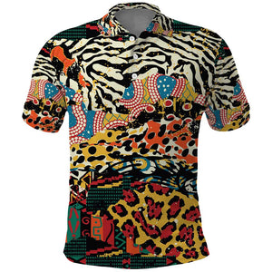 African Wildlife Polo Shirt Animal Pattern