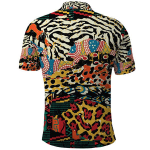 African Wildlife Polo Shirt Animal Pattern