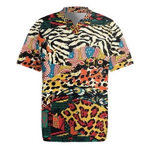 African Wildlife Rugby Jersey Animal Pattern