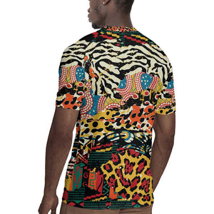 African Wildlife Rugby Jersey Animal Pattern