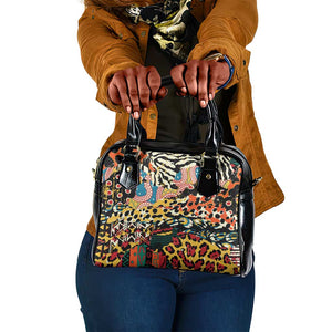 African Wildlife Shoulder Handbag Animal Pattern