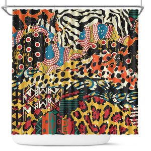 African Wildlife Shower Curtain Animal Pattern