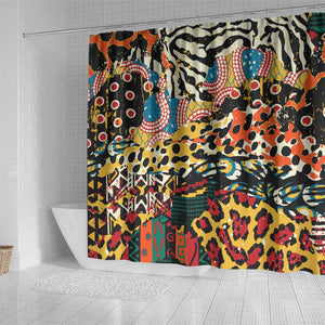 African Wildlife Shower Curtain Animal Pattern