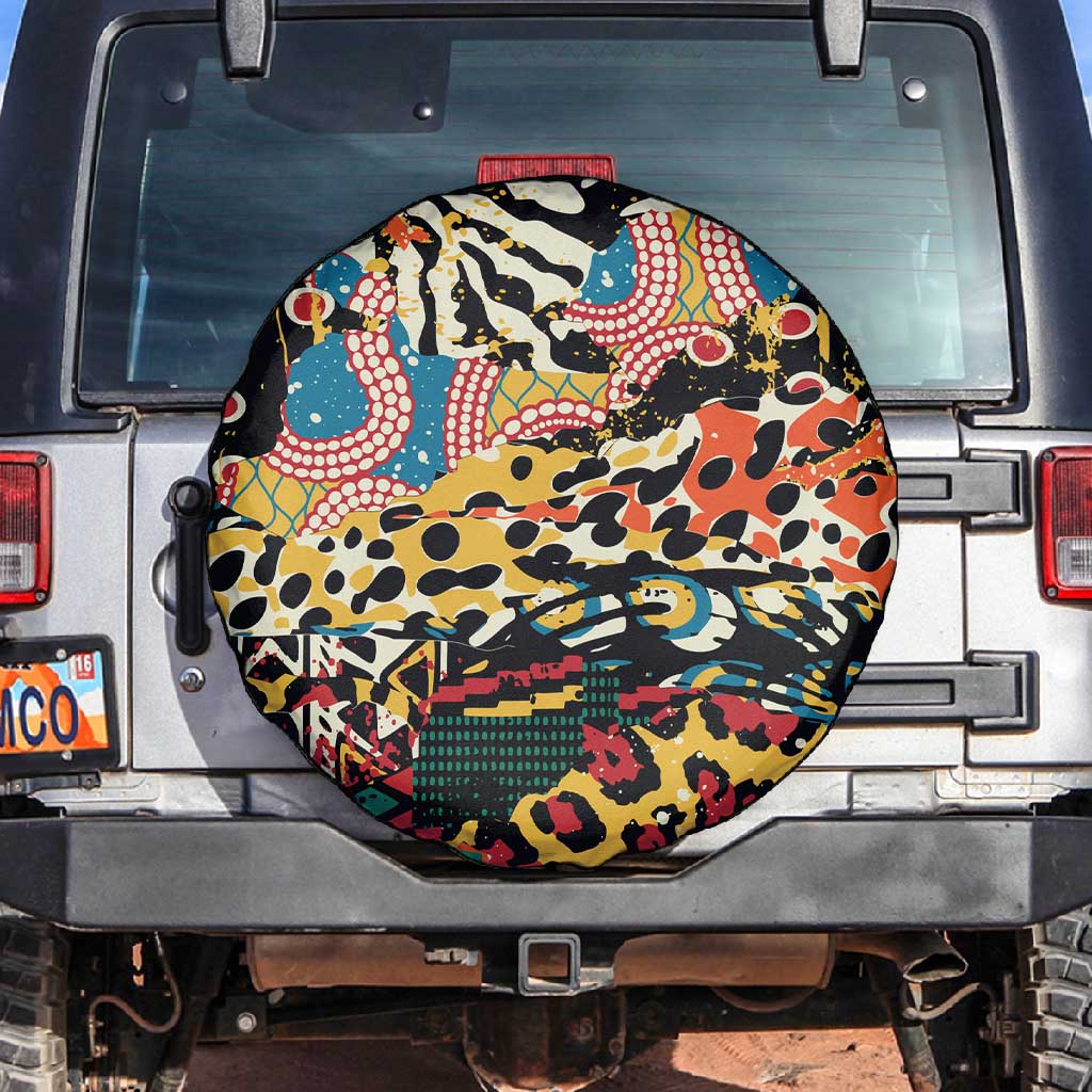 African Wildlife Spare Tire Cover Animal Pattern