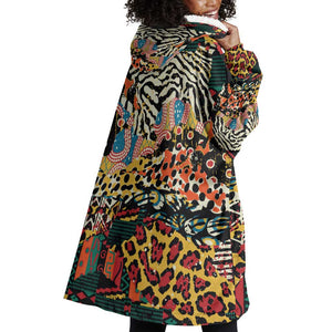 African Wildlife Wearable Blanket Hoodie Animal Pattern