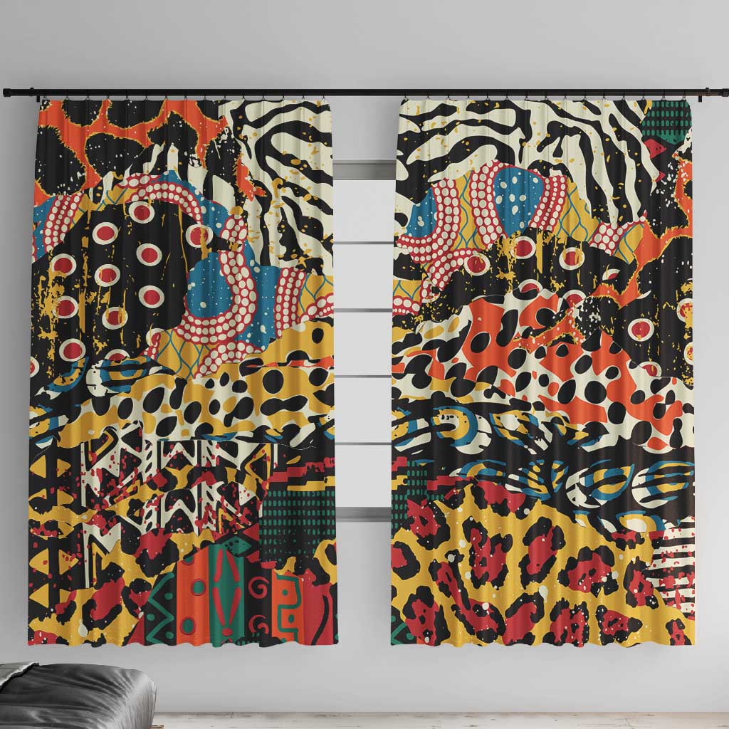 African Wildlife Window Curtain Animal Pattern