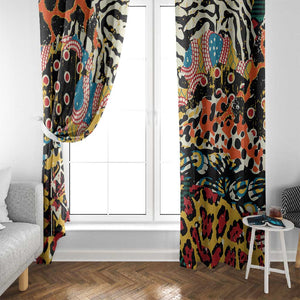 African Wildlife Window Curtain Animal Pattern