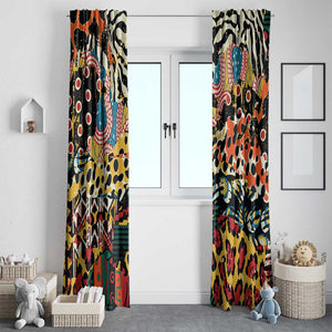 African Wildlife Window Curtain Animal Pattern