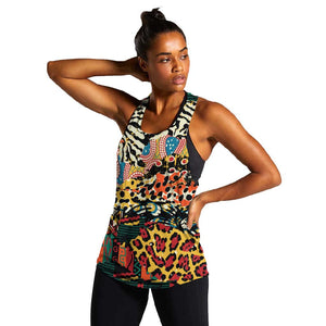 African Wildlife Women Racerback Tank Animal Pattern