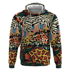 African Wildlife Zip Hoodie Animal Pattern