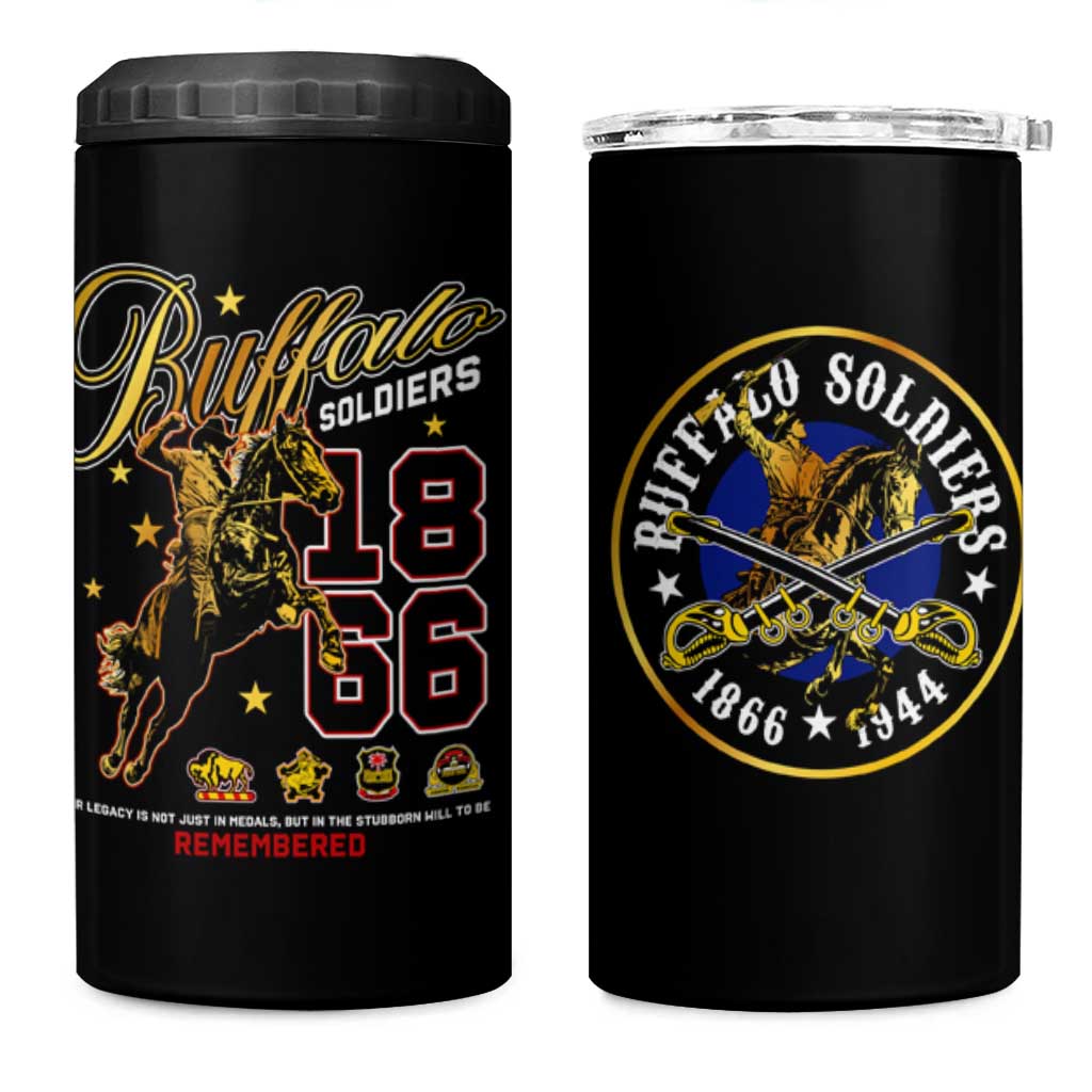 Buffalo Soldiers 4 in 1 Can Cooler Tumbler 1866-1944 African American Black Heros Legacy - African Pride