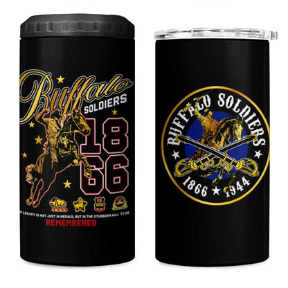 Buffalo Soldiers 4 in 1 Can Cooler Tumbler 1866-1944 African American Black Heros Legacy - African Pride