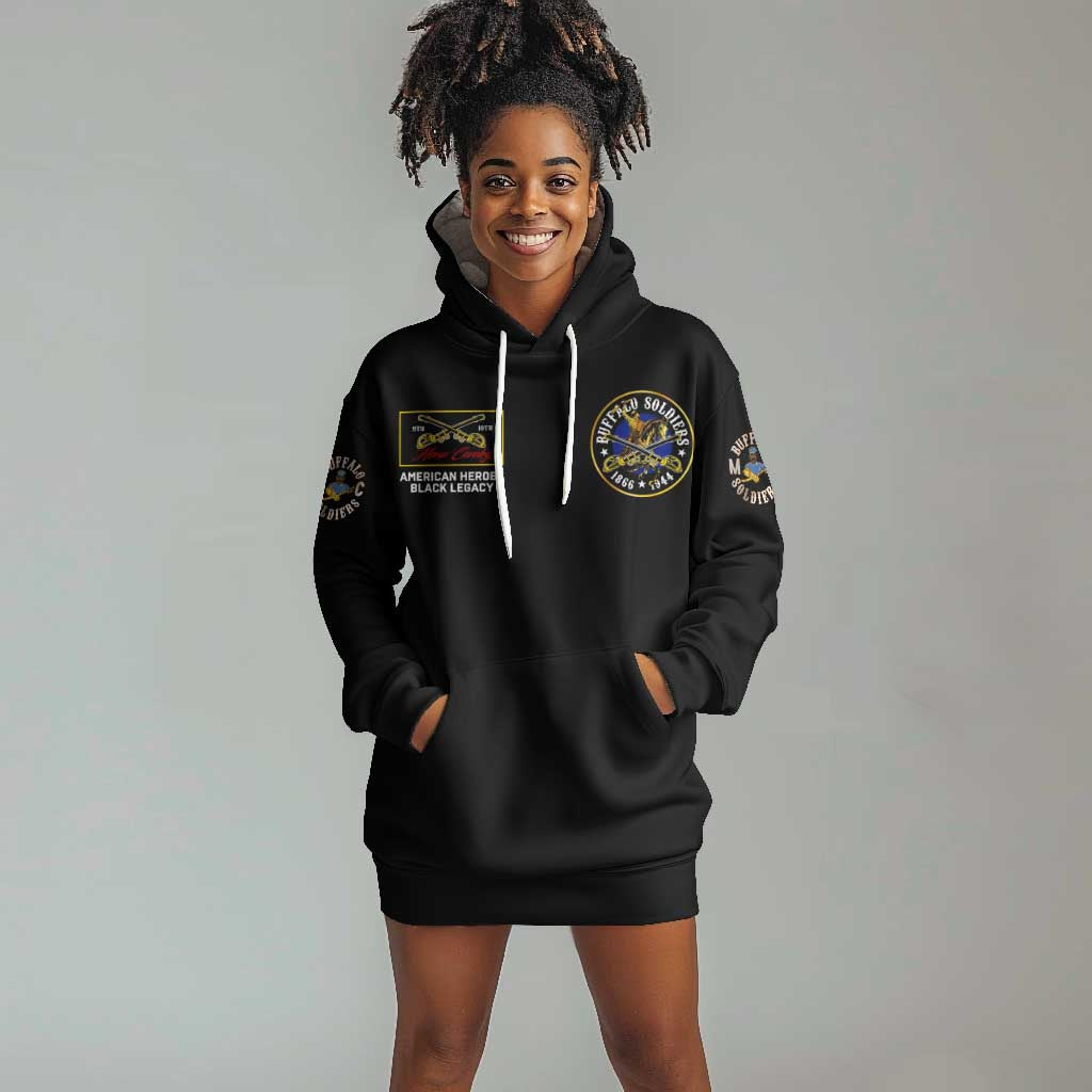 Buffalo Soldiers Hoodie Dress 1866-1944 African American Black Heros Legacy - African Pride