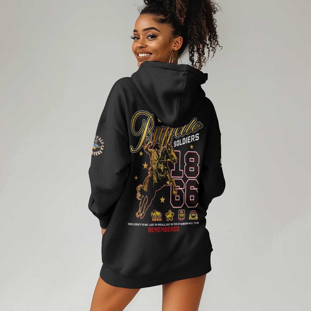 Buffalo Soldiers Hoodie Dress 1866-1944 African American Black Heros Legacy - African Pride