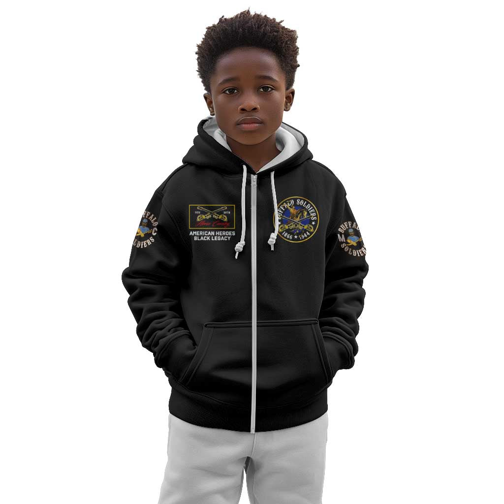 Buffalo Soldiers Kid Hoodie 1866-1944 African American Black Heros Legacy - African Pride
