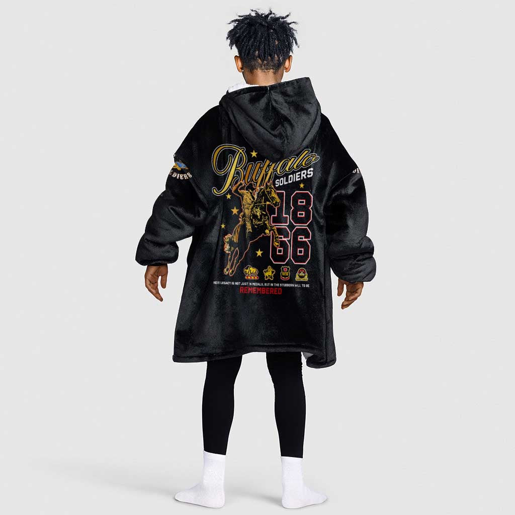 Buffalo Soldiers Kid Wearable Blanket Hoodie 1866-1944 African American Black Heros Legacy - African Pride