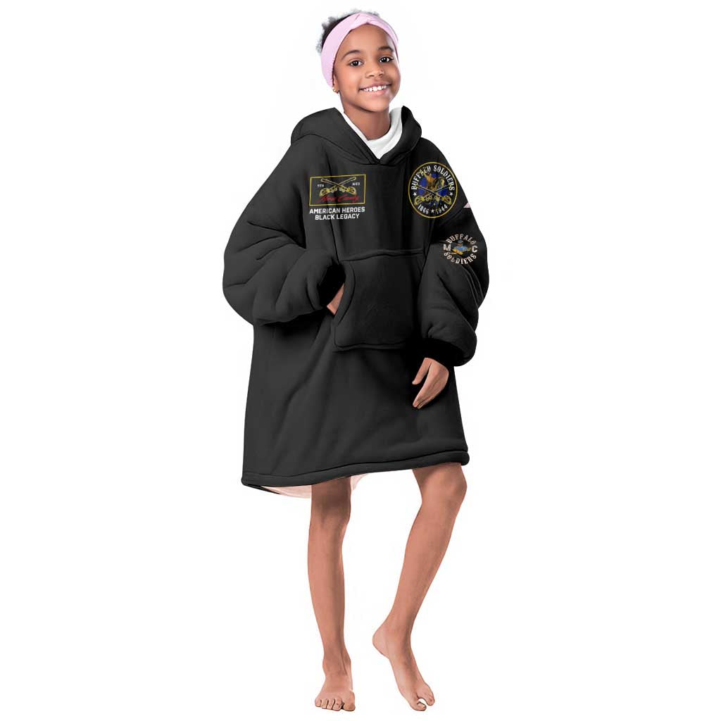 Buffalo Soldiers Kid Wearable Blanket Hoodie 1866-1944 African American Black Heros Legacy - African Pride