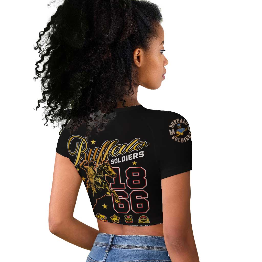 Buffalo Soldiers Raglan Cropped T shirt 1866-1944 African American Black Heros Legacy - African Pride