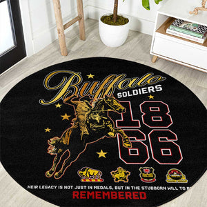 Buffalo Soldiers Round Carpet 1866-1944 African American Black Heros Legacy - African Pride