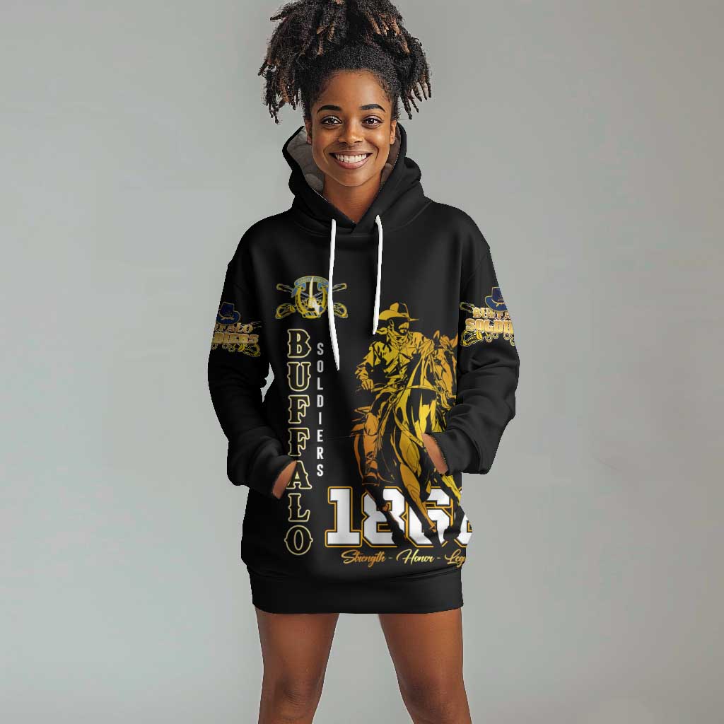 Strength Honor Legacy Buffalo Soldiers Hoodie Dress African American Cavalry Tribute - African Pride