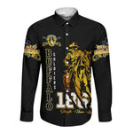 Strength Honor Legacy Buffalo Soldiers Long Sleeve Button Shirt African American Cavalry Tribute - African Pride