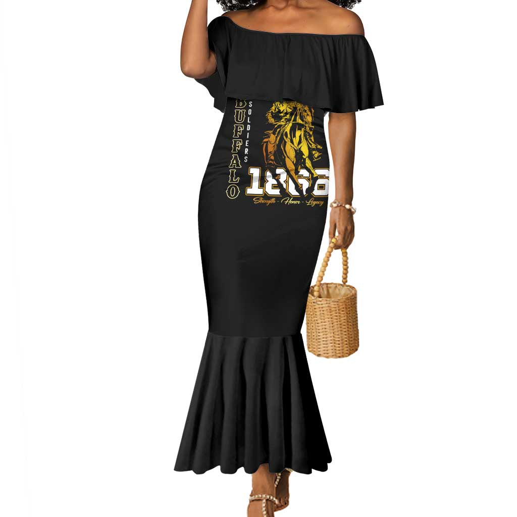 Strength Honor Legacy Buffalo Soldiers Mermaid Dress African American Cavalry Tribute - African Pride
