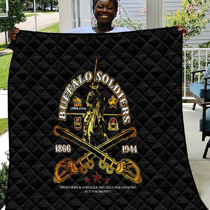 Strength Honor Legacy Buffalo Soldiers Quilt African American Cavalry Tribute - African Pride