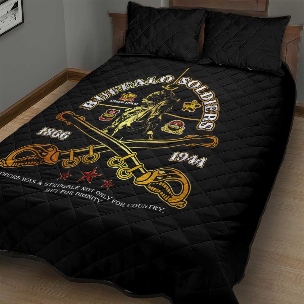 Strength Honor Legacy Buffalo Soldiers Quilt Bed Set African American Cavalry Tribute - African Pride