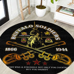 Strength Honor Legacy Buffalo Soldiers Round Carpet African American Cavalry Tribute - African Pride