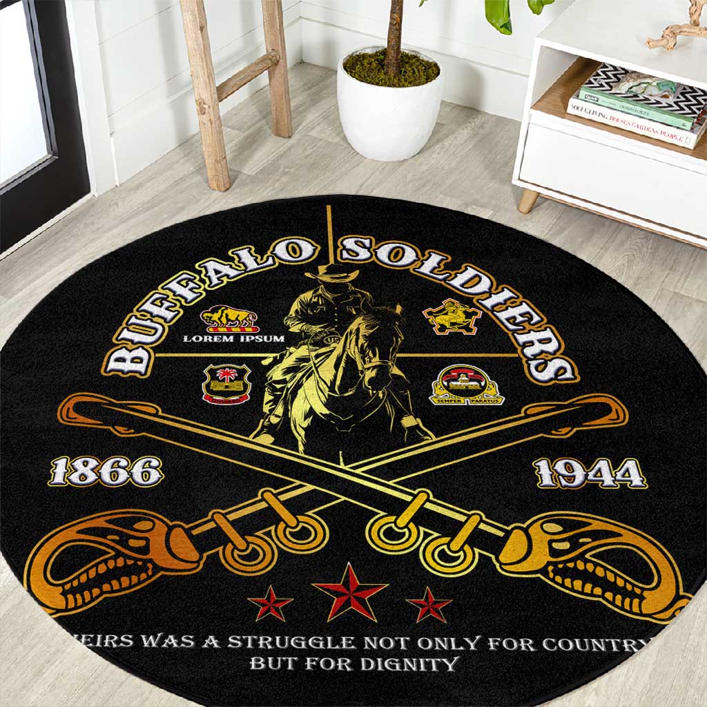 Strength Honor Legacy Buffalo Soldiers Round Carpet African American Cavalry Tribute - African Pride