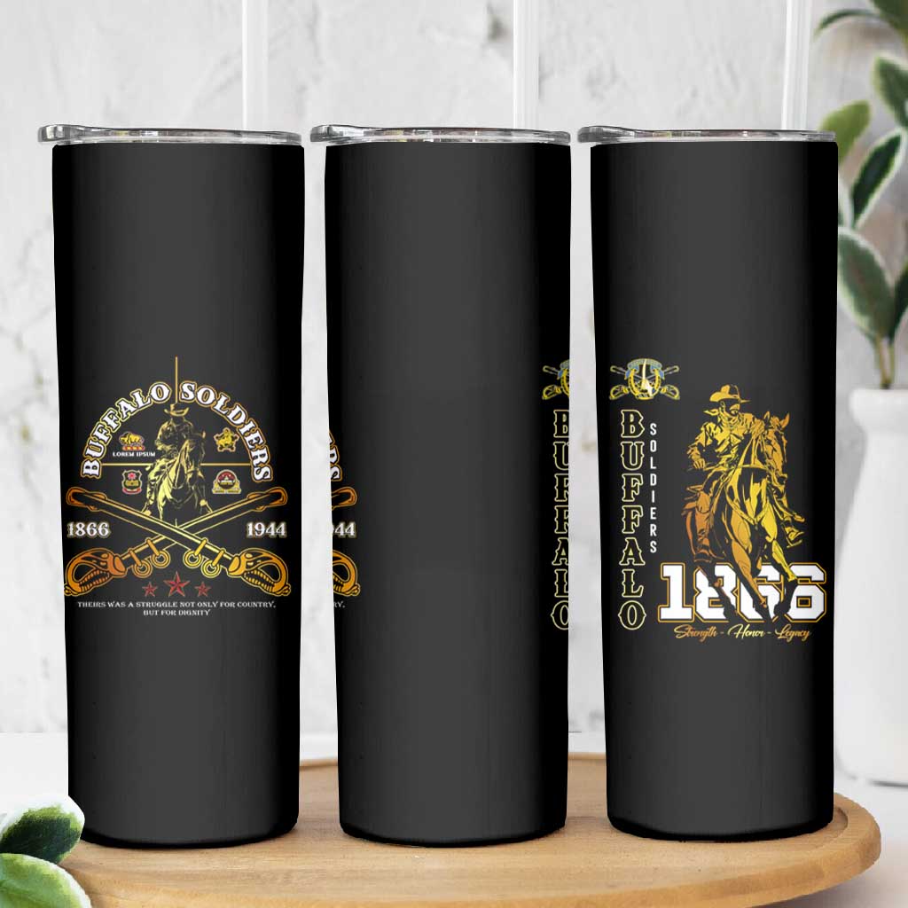 Strength Honor Legacy Buffalo Soldiers Skinny Tumbler African American Cavalry Tribute - African Pride