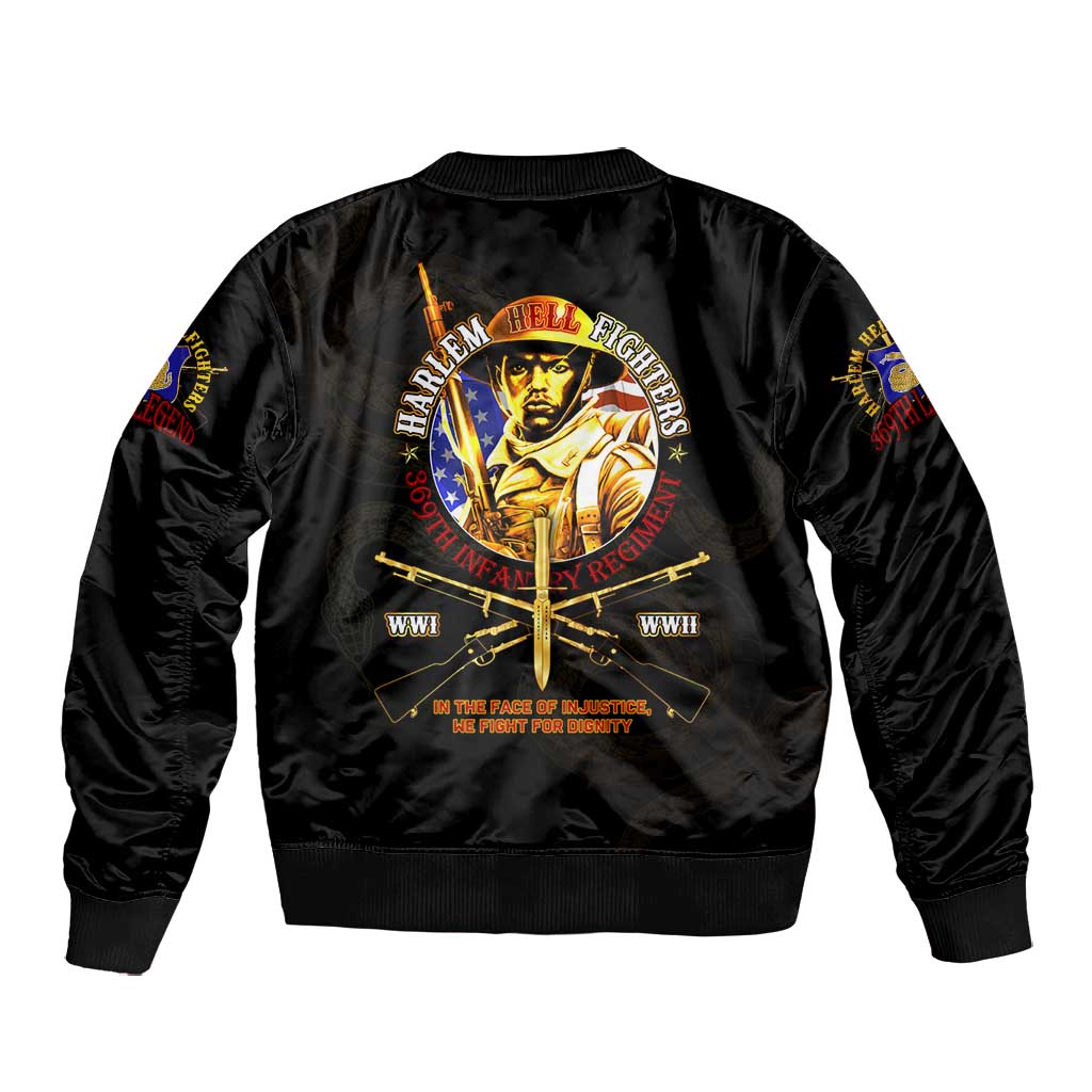 Harlem Hellfighters 369th Infantry Regiment Bomber Jacket Fight for Dignity WWII - African Pride