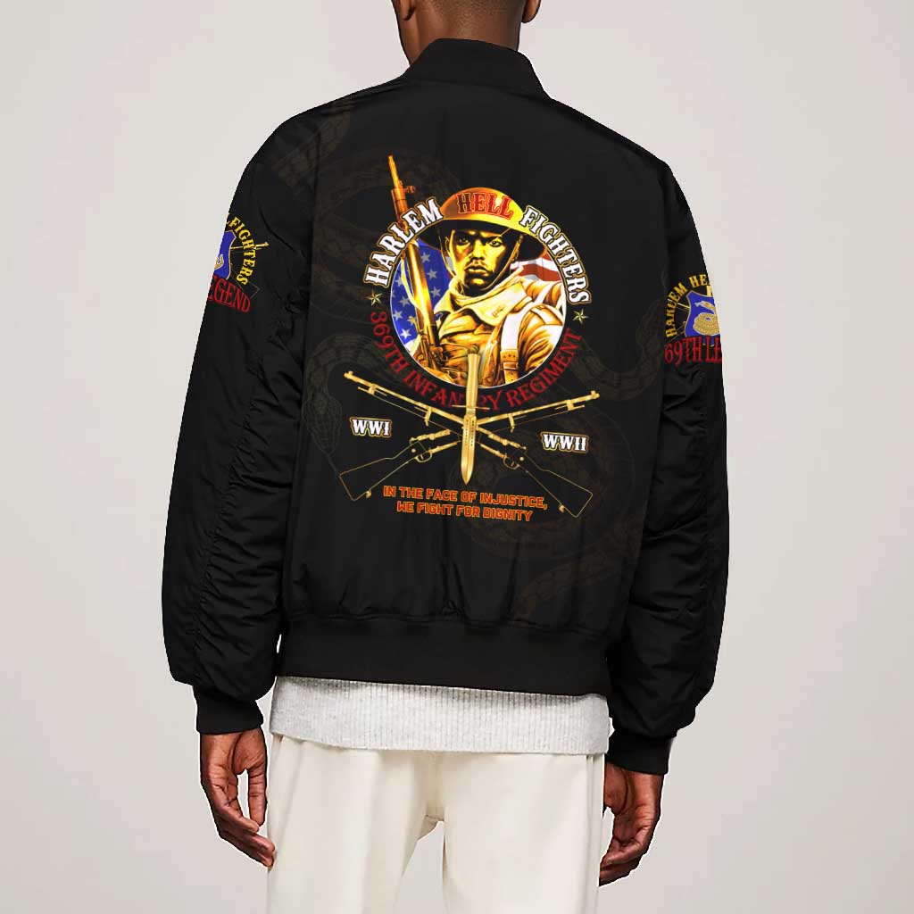 Harlem Hellfighters 369th Infantry Regiment Bomber Jacket Fight for Dignity WWII - African Pride