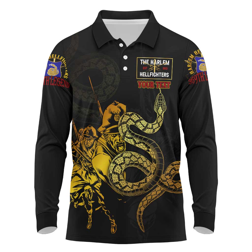 Harlem Hellfighters 369th Infantry Regiment Long Sleeve Polo Shirt Fight for Dignity WWII - African Pride