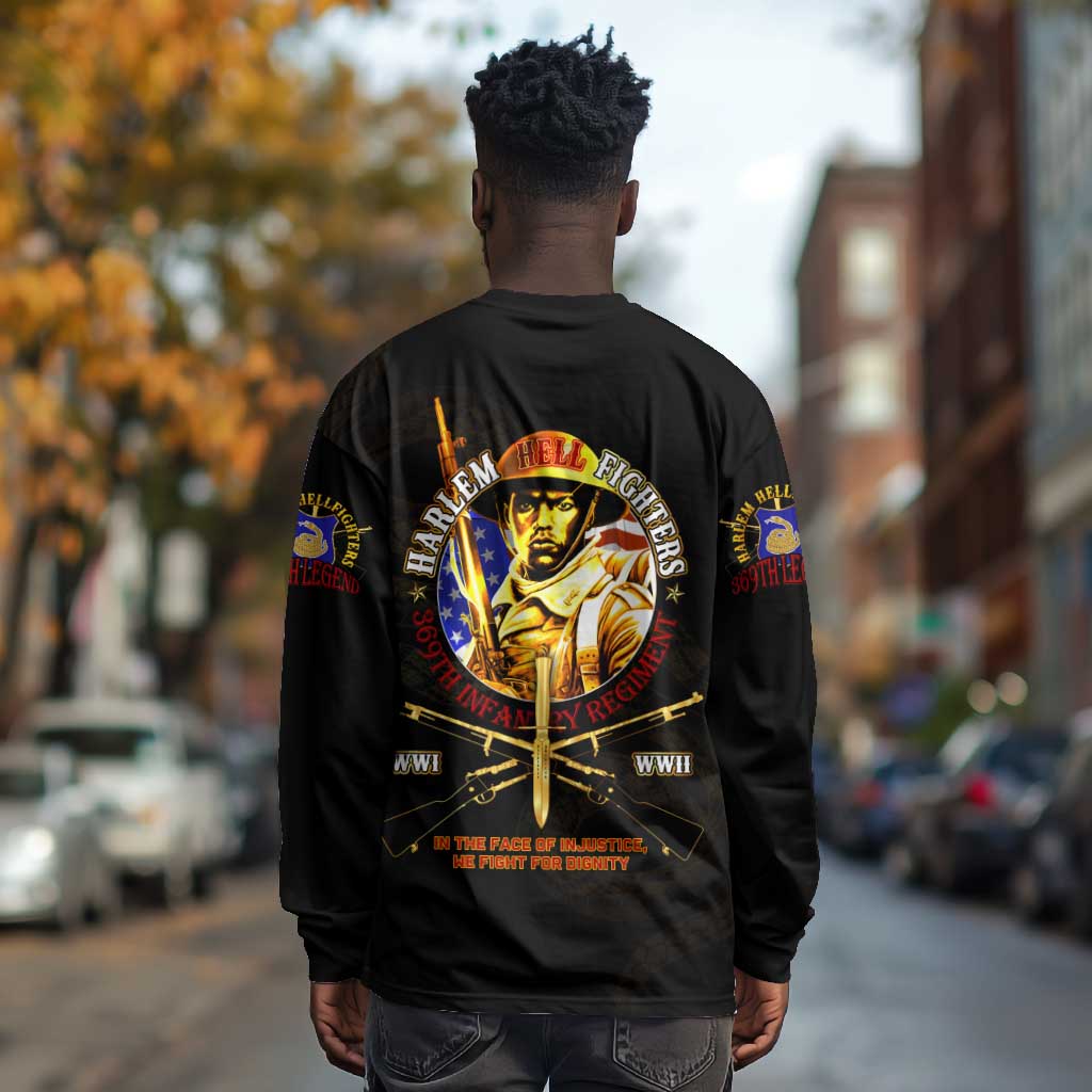 Harlem Hellfighters 369th Infantry Regiment Long Sleeve Shirt Fight for Dignity WWII - African Pride