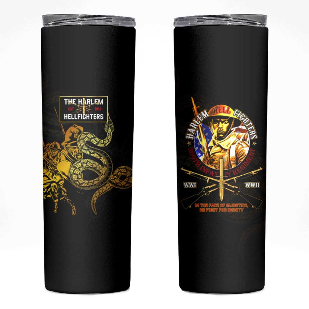 Harlem Hellfighters 369th Infantry Regiment Skinny Tumbler Fight for Dignity WWII - African Pride