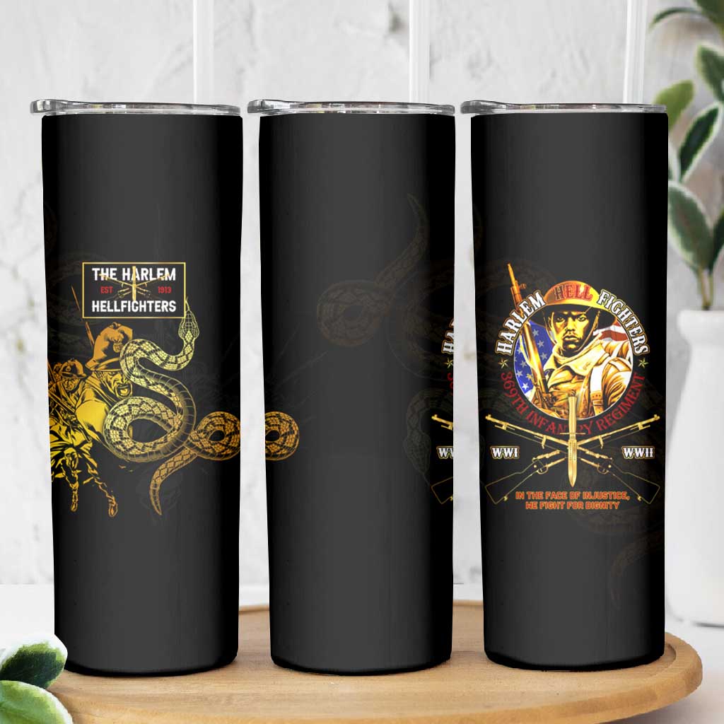 Harlem Hellfighters 369th Infantry Regiment Skinny Tumbler Fight for Dignity WWII - African Pride
