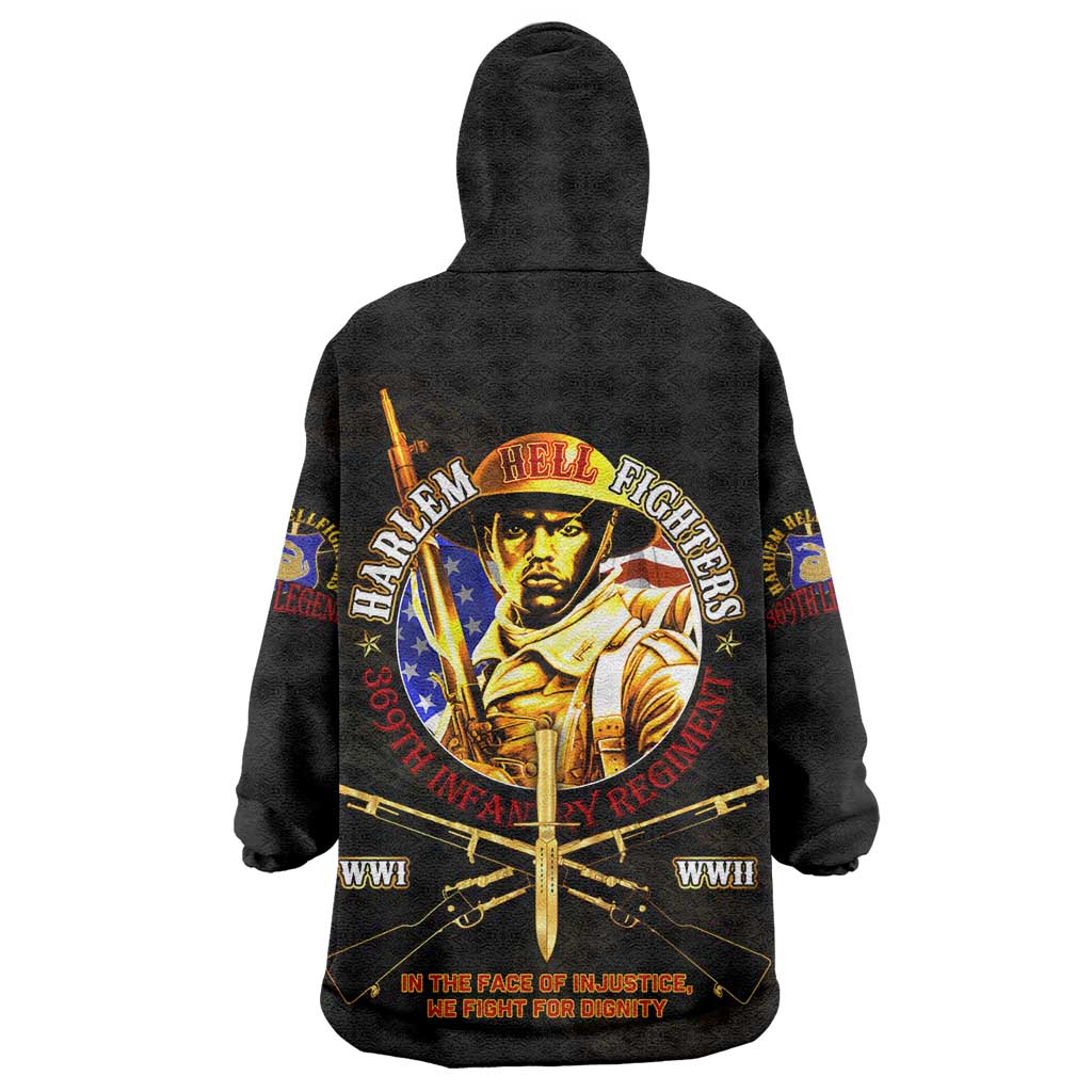 Harlem Hellfighters 369th Infantry Regiment Wearable Blanket Hoodie Fight for Dignity WWII - African Pride