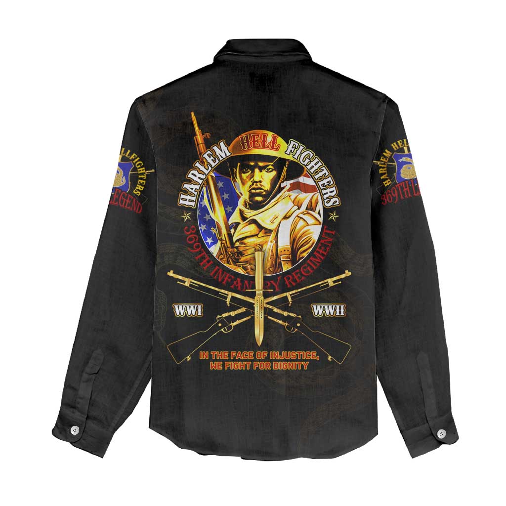 Harlem Hellfighters 369th Infantry Regiment Women Casual Shirt Fight for Dignity WWII - African Pride