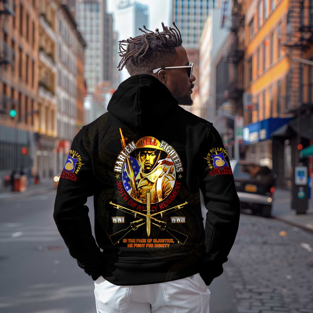 Harlem Hellfighters 369th Infantry Regiment Zip Hoodie Fight for Dignity WWII - African Pride
