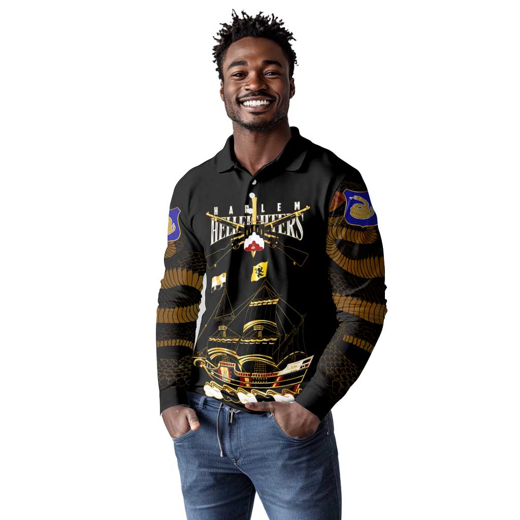 Harlem Hellfighters Long Sleeve Polo Shirt 369th Regiment Legacy at Sea - African Pride