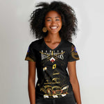 Harlem Hellfighters Women V-Neck T-Shirt 369th Regiment Legacy at Sea - African Pride