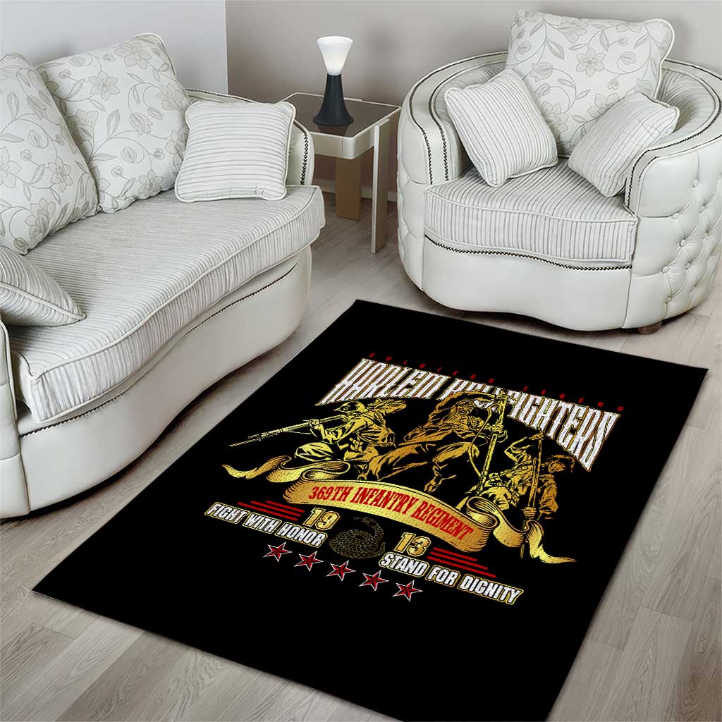 Harlem Hellfighters 1913 Area Rug Fight with Honor, Stand for Dignity - 369th Infantry Regiment - African Pride