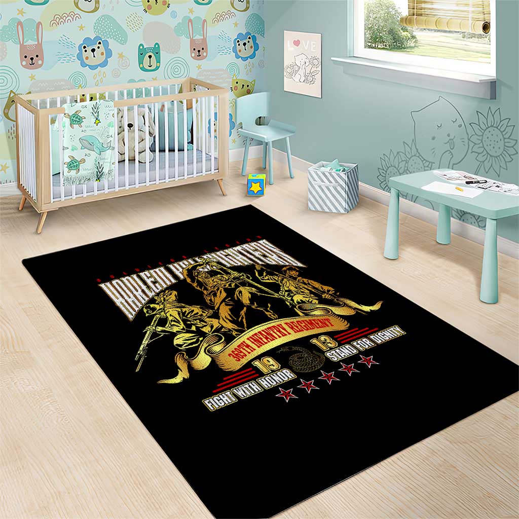 Harlem Hellfighters 1913 Area Rug Fight with Honor, Stand for Dignity - 369th Infantry Regiment - African Pride
