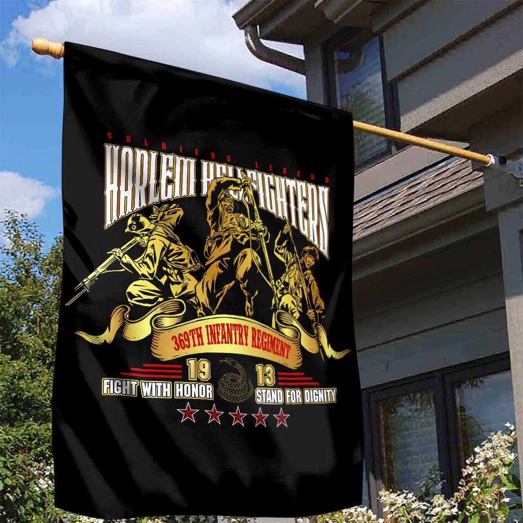 Harlem Hellfighters 1913 Garden Flag Fight with Honor, Stand for Dignity - 369th Infantry Regiment - African Pride