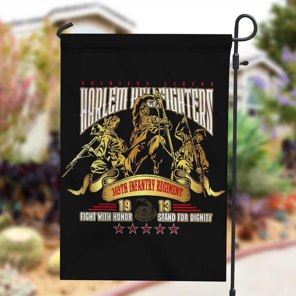 Harlem Hellfighters 1913 Garden Flag Fight with Honor, Stand for Dignity - 369th Infantry Regiment - African Pride