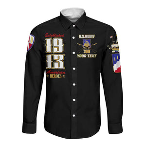 Harlem Hellfighters 1913 Long Sleeve Button Shirt Fight with Honor, Stand for Dignity - 369th Infantry Regiment - African Pride