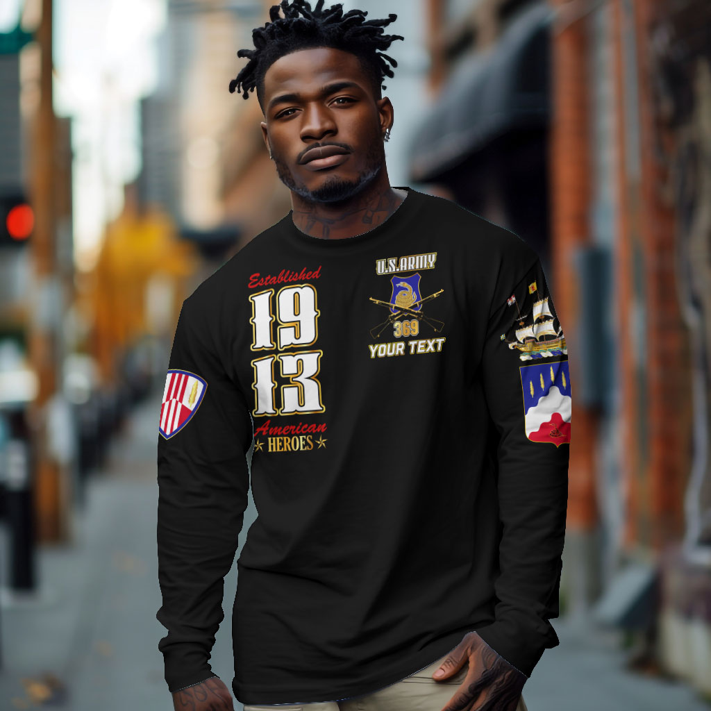 Harlem Hellfighters 1913 Long Sleeve Shirt Fight with Honor, Stand for Dignity - 369th Infantry Regiment - African Pride